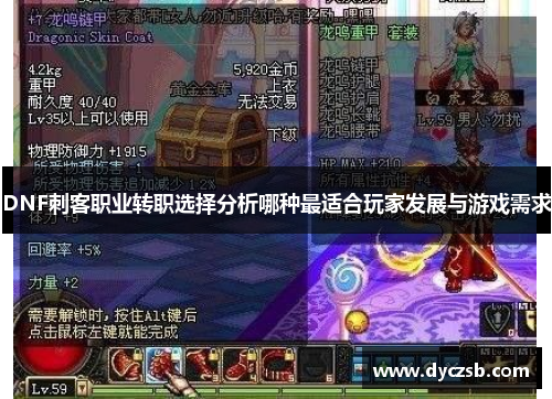 DNF刺客职业转职选择分析哪种最适合玩家发展与游戏需求